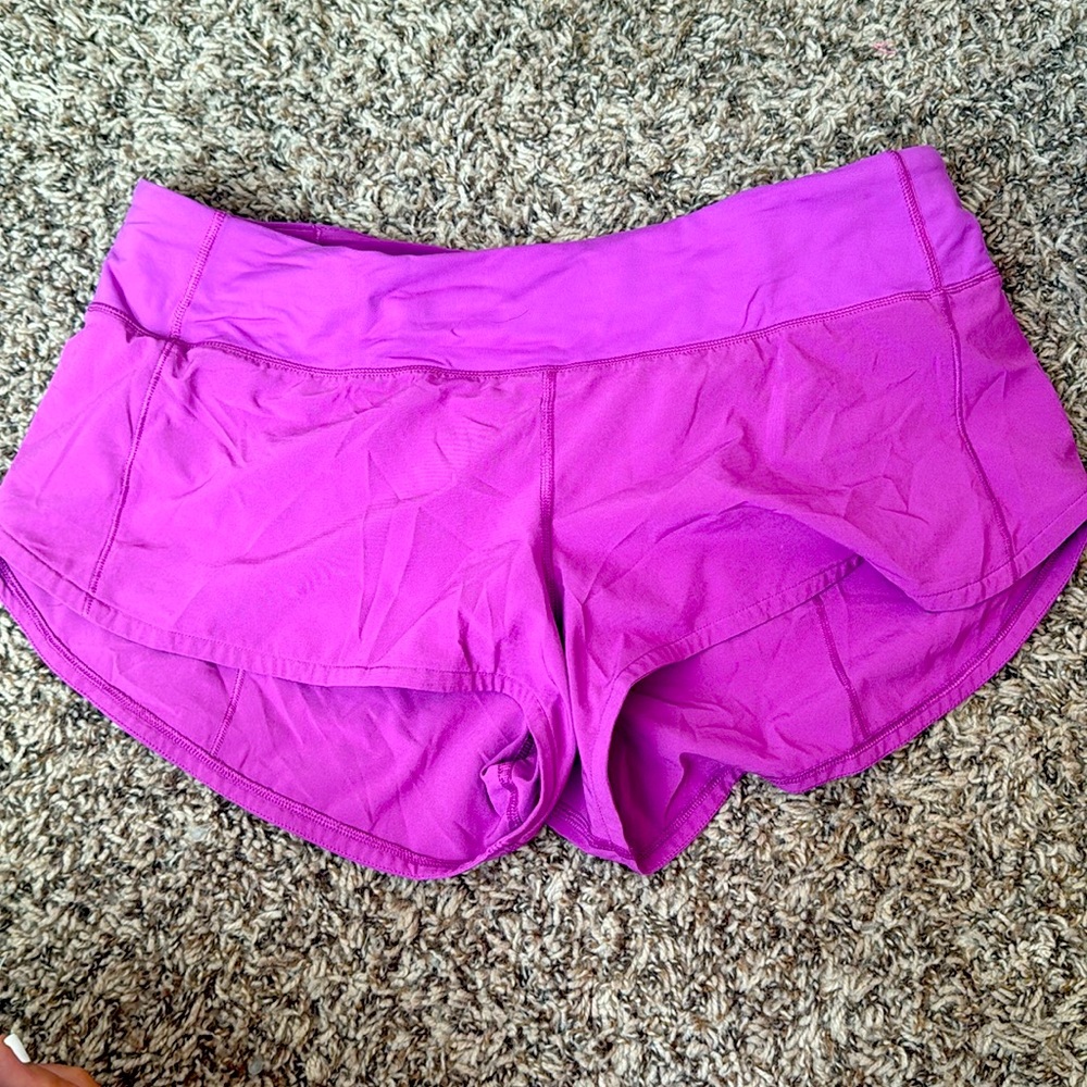 Neon purple lululemon shorts
